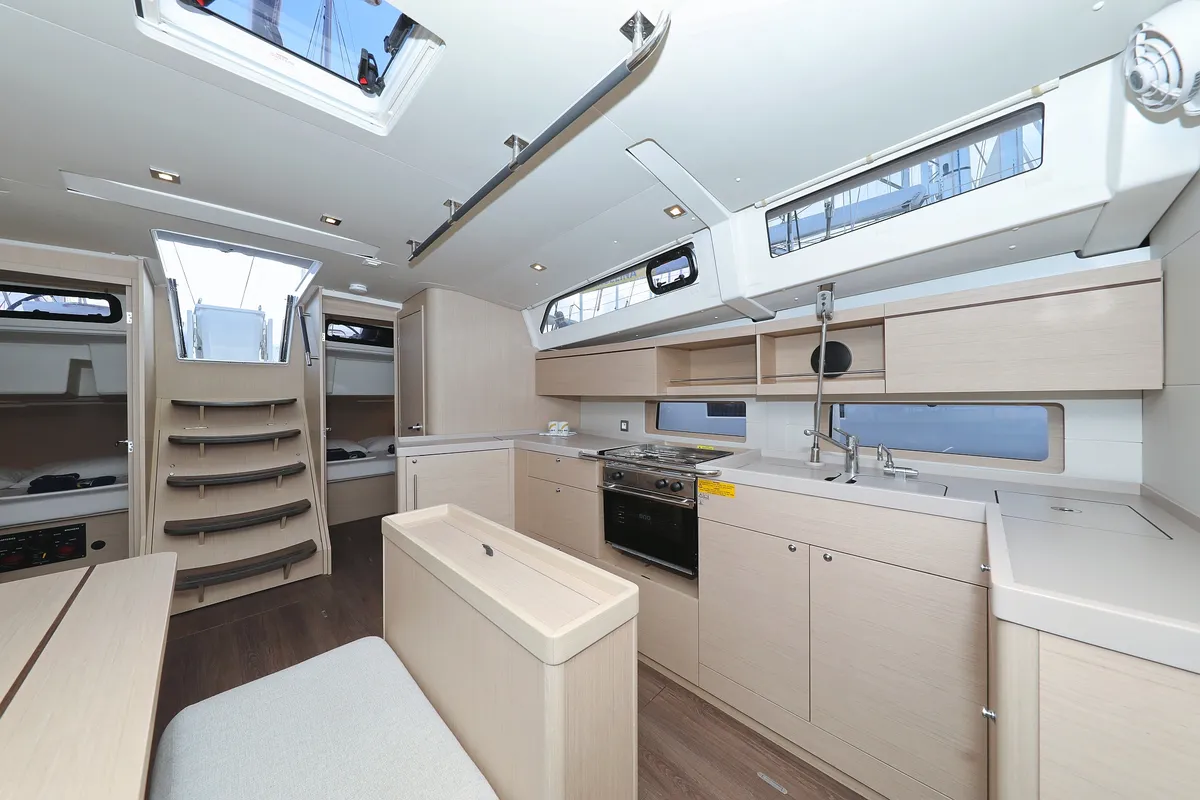 Salon of Arabella, a Beneteau Oceanis 46.1 sailboat at Grad Biograd na Moru, Croatia