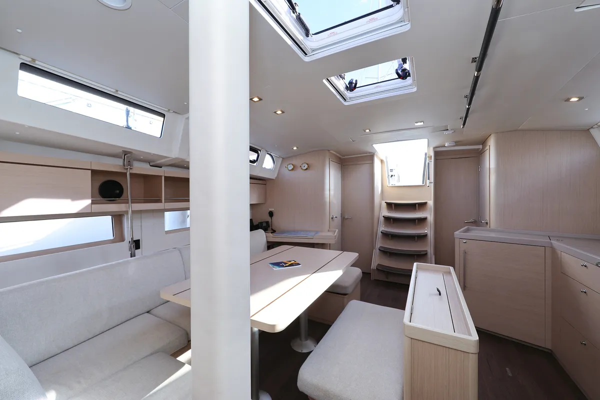 Salon of Arabella, a Beneteau Oceanis 46.1 sailboat at Grad Biograd na Moru, Croatia
