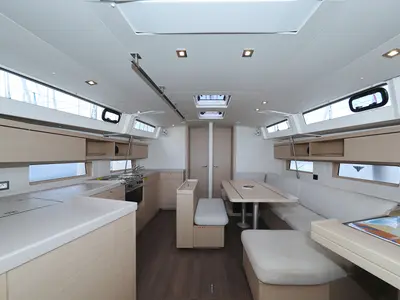 Salon of Arabella, a Beneteau Oceanis 46.1 sailboat at Grad Biograd na Moru, Croatia