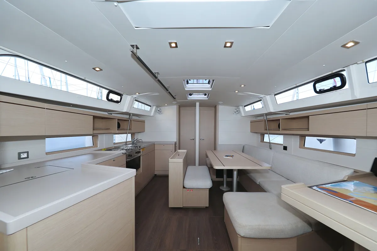 Salon of Arabella, a Beneteau Oceanis 46.1 sailboat at Grad Biograd na Moru, Croatia