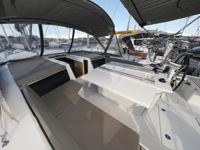 Deck of Arabella, a Beneteau Oceanis 46.1 sailboat at Grad Biograd na Moru, Croatia