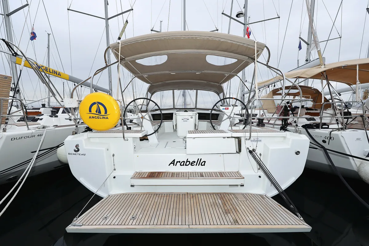 Exterior view of Arabella, a Beneteau Oceanis 46.1 sailboat at Grad Biograd na Moru, Croatia