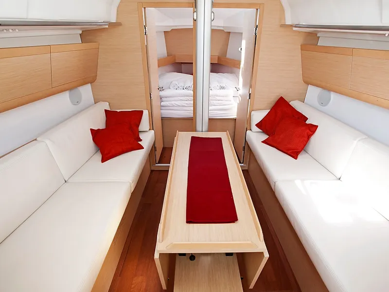 Salon of NIKE, a Beneteau First 35 sailboat at Grad Pula, Croatia