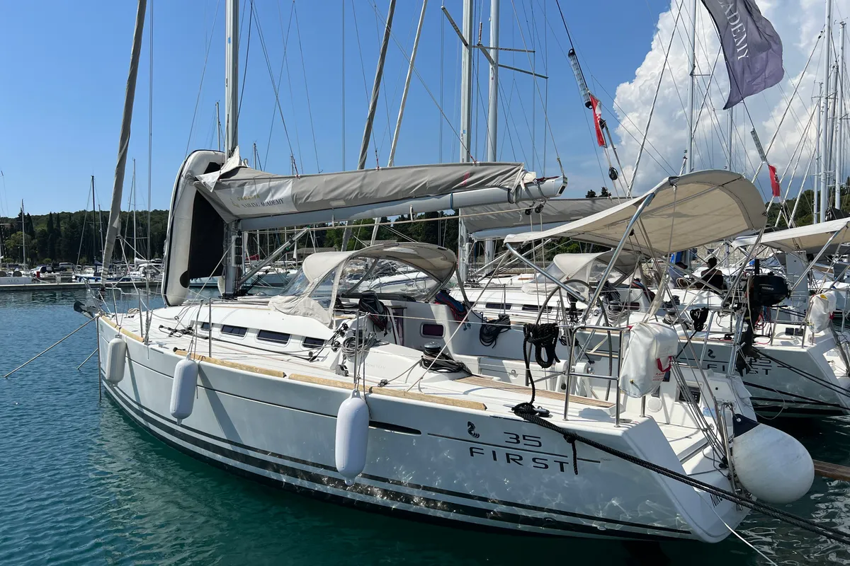 Exterior view of NIKE, a Beneteau First 35 sailboat at Grad Pula, Croatia