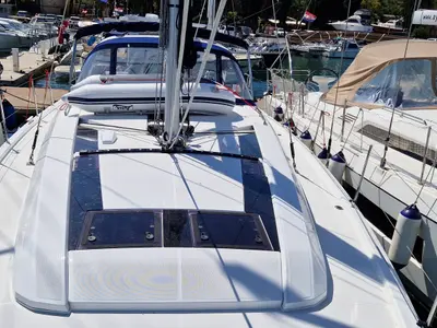 Deck of Luna, a Beneteau Oceanis 46.1 sailboat at Medulin, Croatia