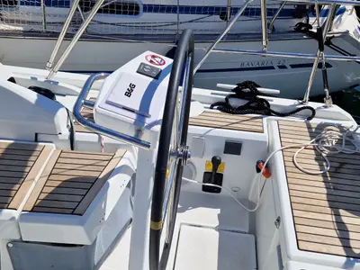 Cockpit of Luna, a Beneteau Oceanis 46.1 sailboat at Medulin, Croatia