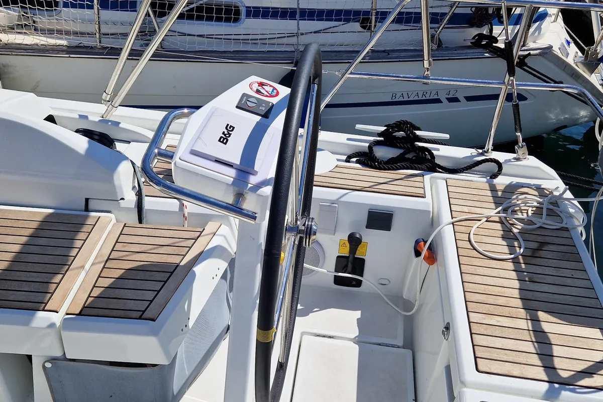 Cockpit of Luna, a Beneteau Oceanis 46.1 sailboat at Medulin, Croatia