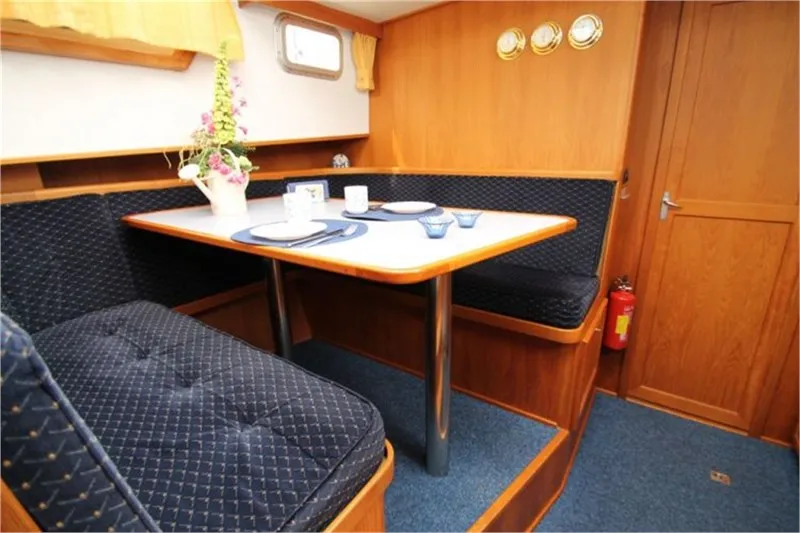 Salon of Antoinette, a De Drait Kotterjacht 12.2 GL motorboat at Woudsend, Netherlands