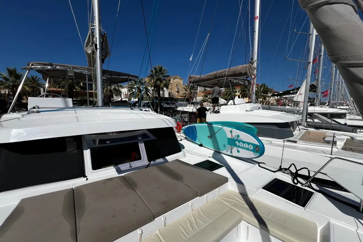 Kos 40, a Bali Catspace catamaran at Preveza, Greece