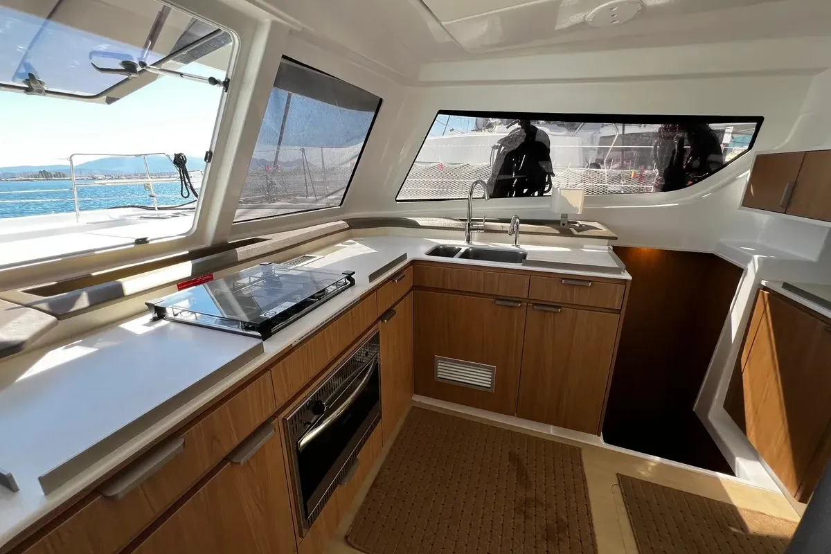 Kos 40, a Bali Catspace catamaran at Preveza, Greece