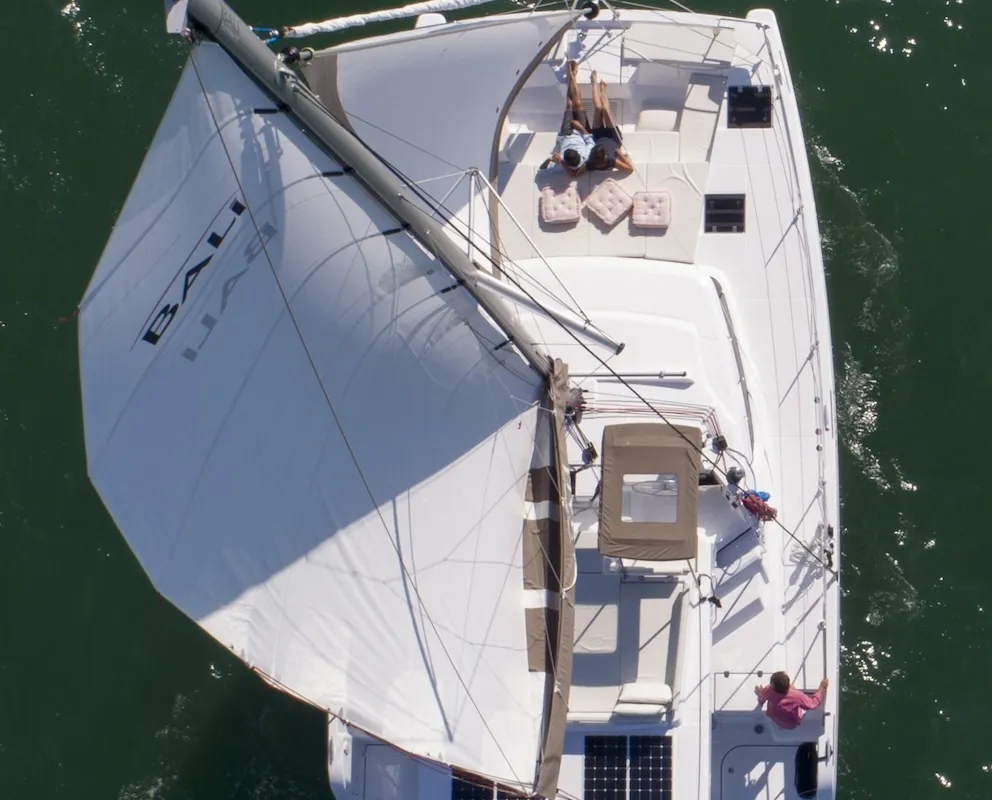 Exterior view of Deep Breath, a Bali Catspace catamaran at Pirovac, Croatia