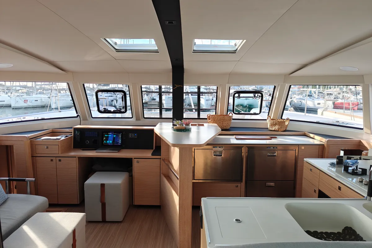 Cabin on Neguinha, a Nautitech 44 Open catamaran at Grad Kaštela, Croatia