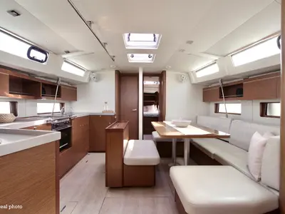 Galley of Luna, a Beneteau Oceanis 46.1 sailboat at Puntone di Scarlino, Italy