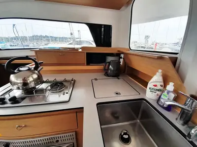 Galley of Saint Andrew, a Excess 11 catamaran at Lavreotiki Municipal Unit, Greece