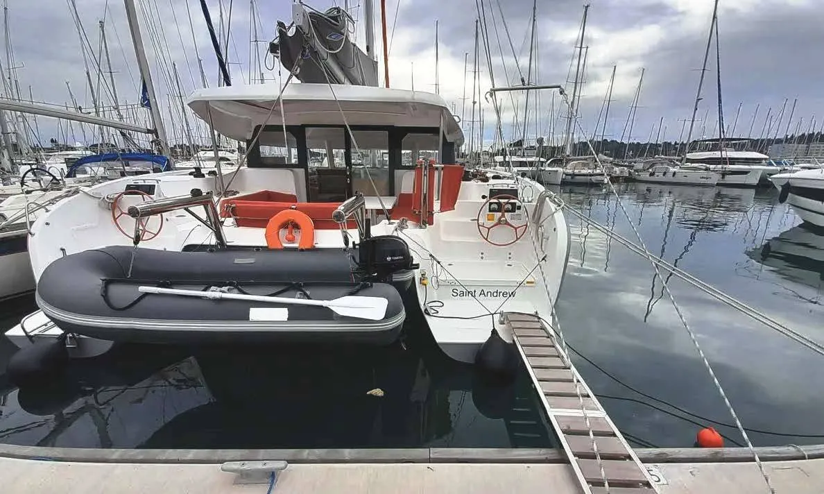 Exterior view of Saint Andrew, a Excess 11 catamaran at Lavreotiki Municipal Unit, Greece