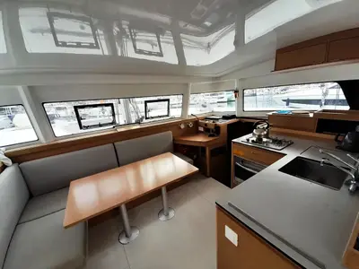 Salon of Saint Andrew, a Excess 11 catamaran at Lavreotiki Municipal Unit, Greece