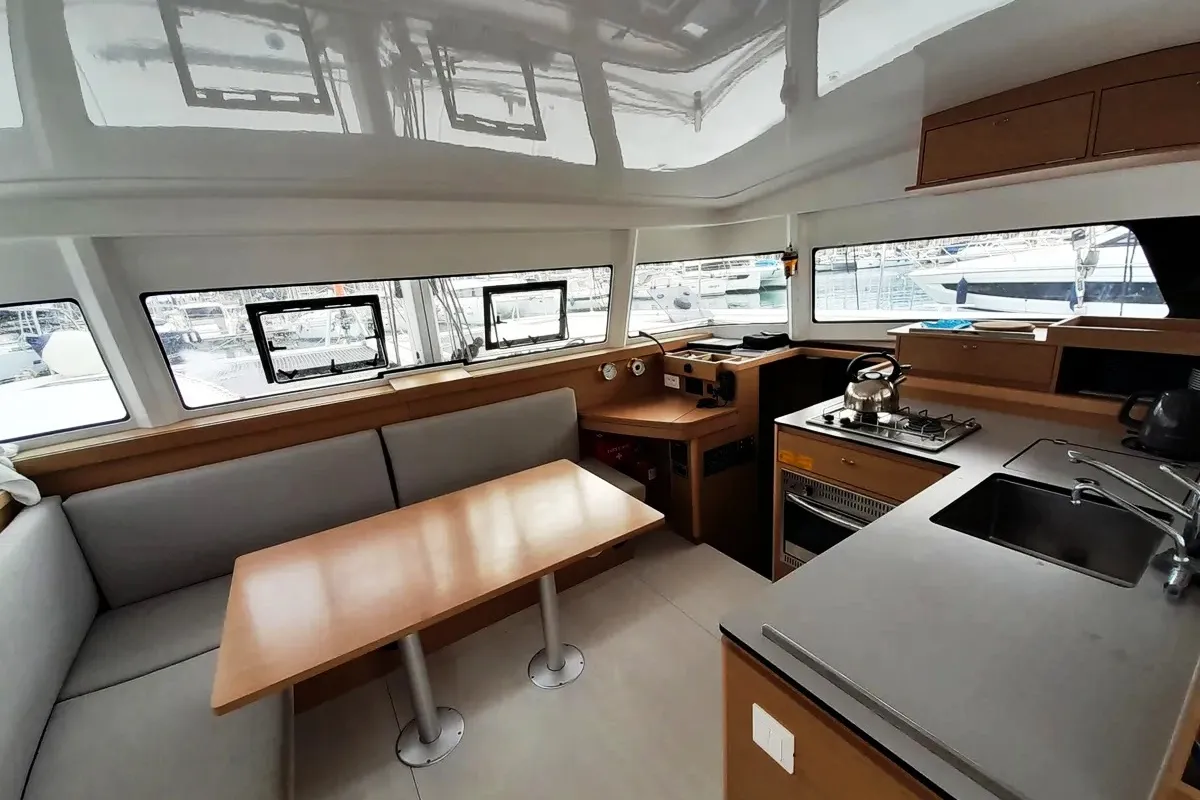 Salon of Saint Andrew, a Excess 11 catamaran at Lavreotiki Municipal Unit, Greece