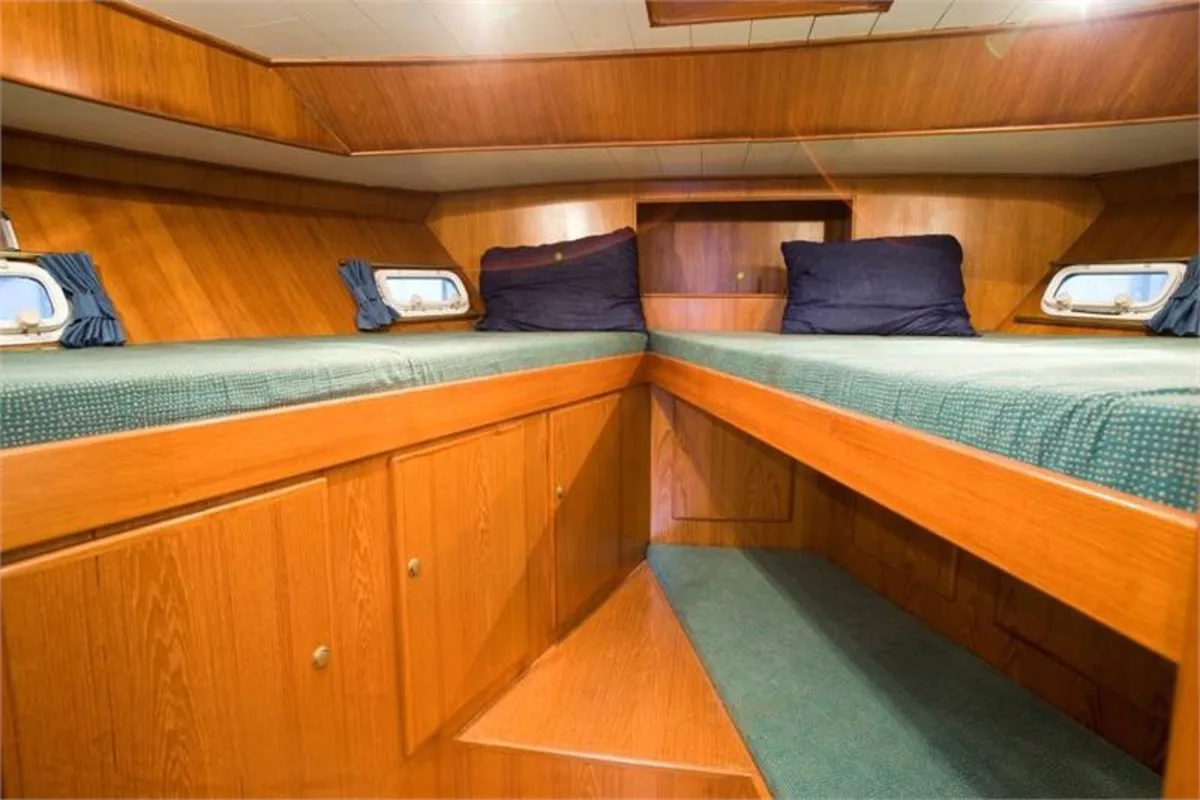 Cabin on De Drait Renal 50, a motorboat at Drachten, Netherlands
