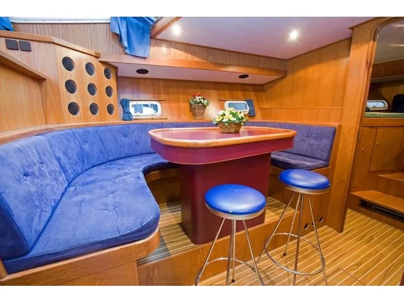 Salon of De Drait Renal 50, a motorboat at Drachten, Netherlands