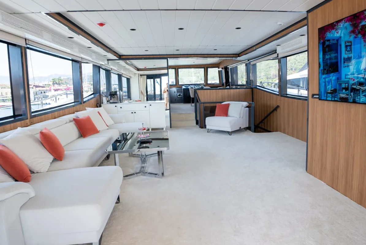 Salon of My Almila, a Gulet Motoryacht motor yacht at Marmaris, Turkey