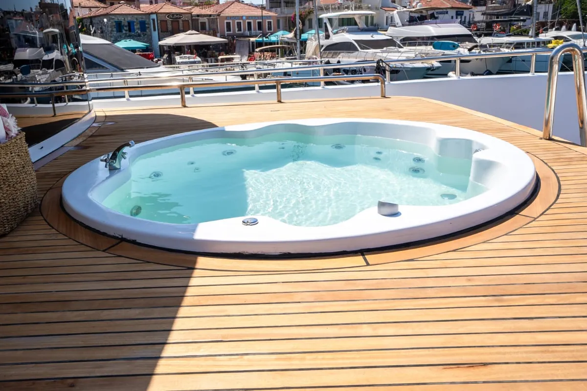 Deck of My Almila, a Gulet Motoryacht motor yacht at Marmaris, Turkey