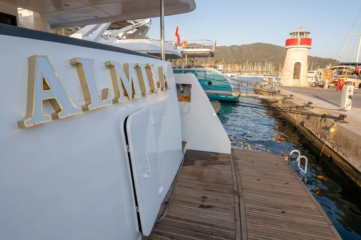 Exterior view of My Almila, a Gulet Motoryacht motor yacht at Marmaris, Turkey