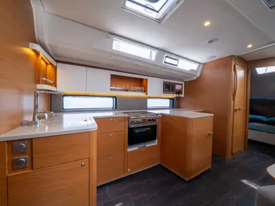 Galley of Dufour 44, a sailboat at Fethiye, Turkey