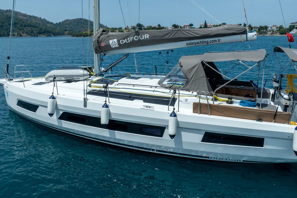 Exterior view of Dufour 44, a sailboat at Fethiye, Turkey