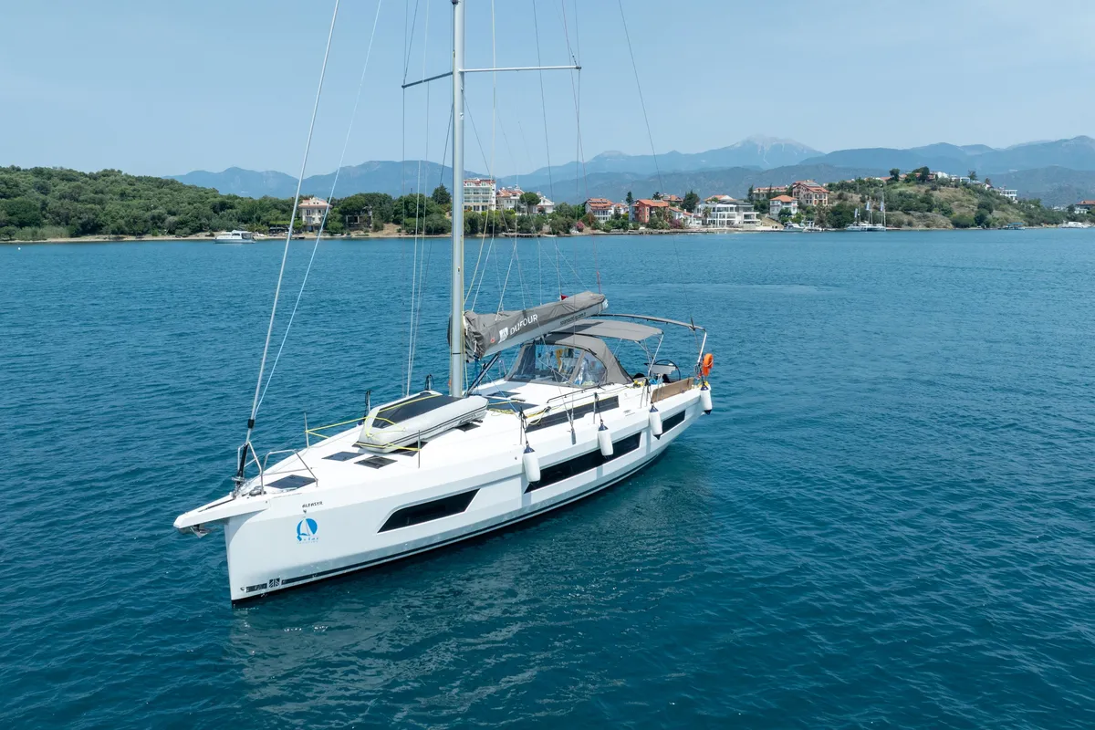 Exterior view of Dufour 44, a sailboat at Fethiye, Turkey