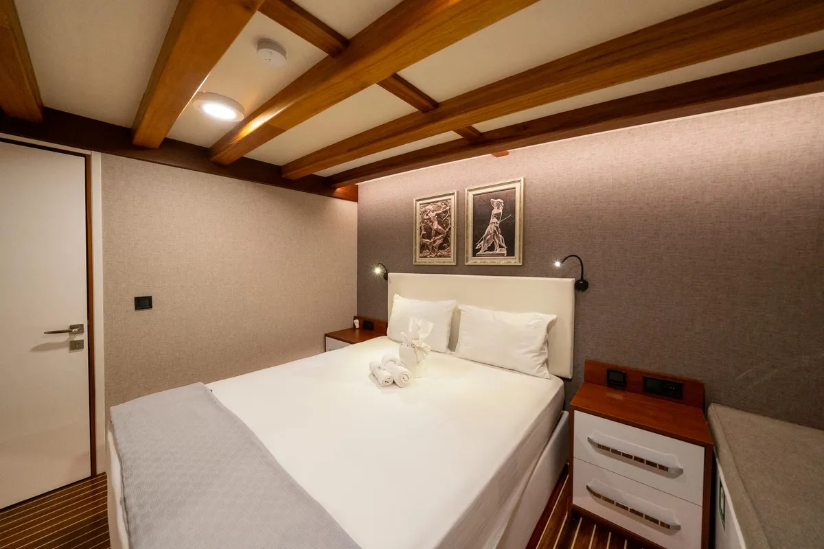 Cabin on Boreas, a Custom Made Boreas motor yacht at Bodrum, Turkey
