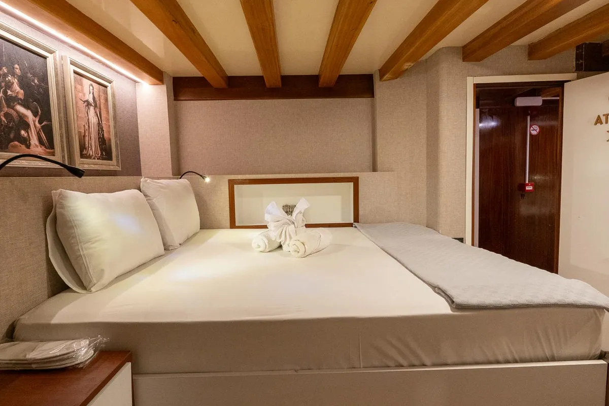 Cabin on Boreas, a Custom Made Boreas motor yacht at Bodrum, Turkey