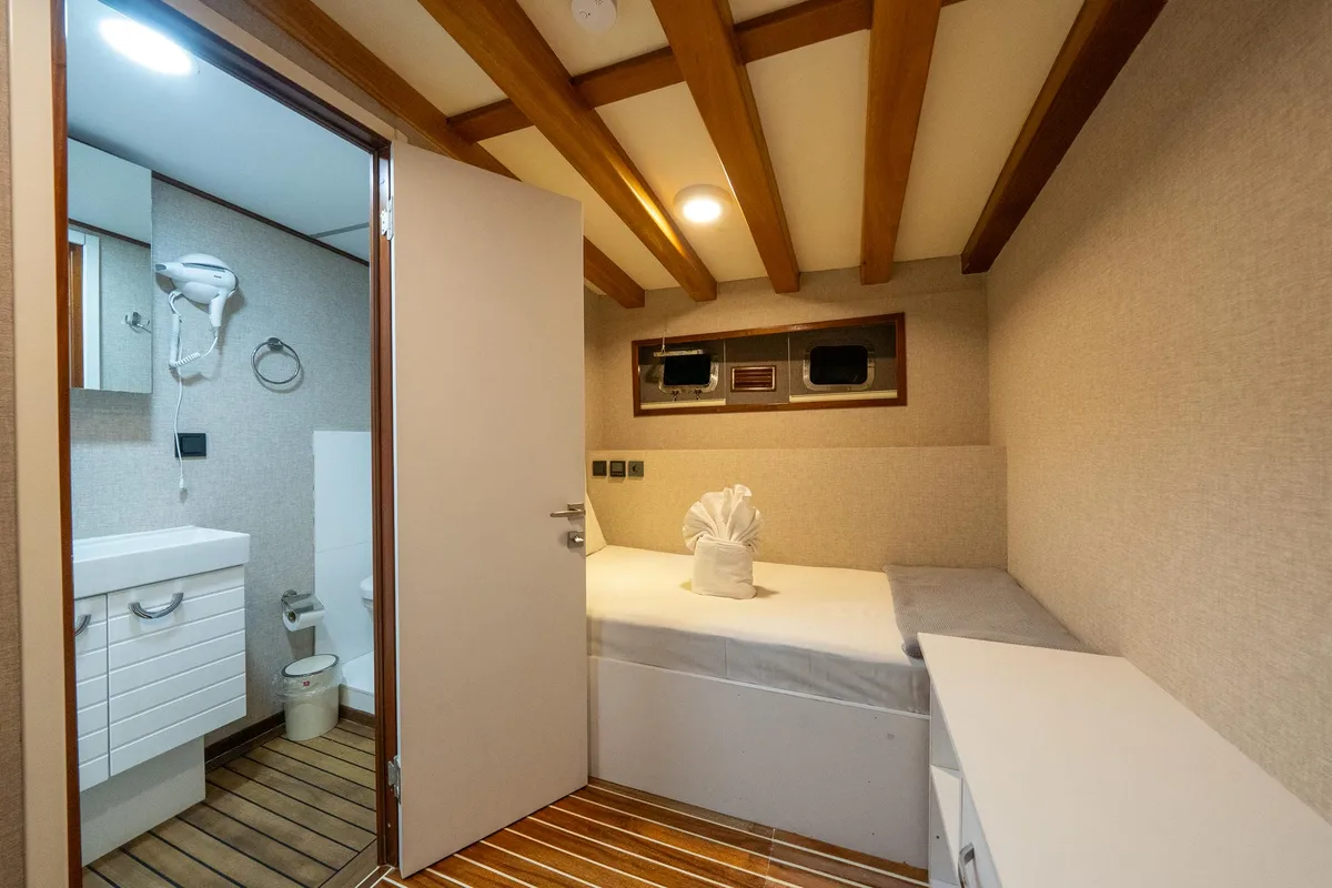 Cabin on Boreas, a Custom Made Boreas motor yacht at Bodrum, Turkey