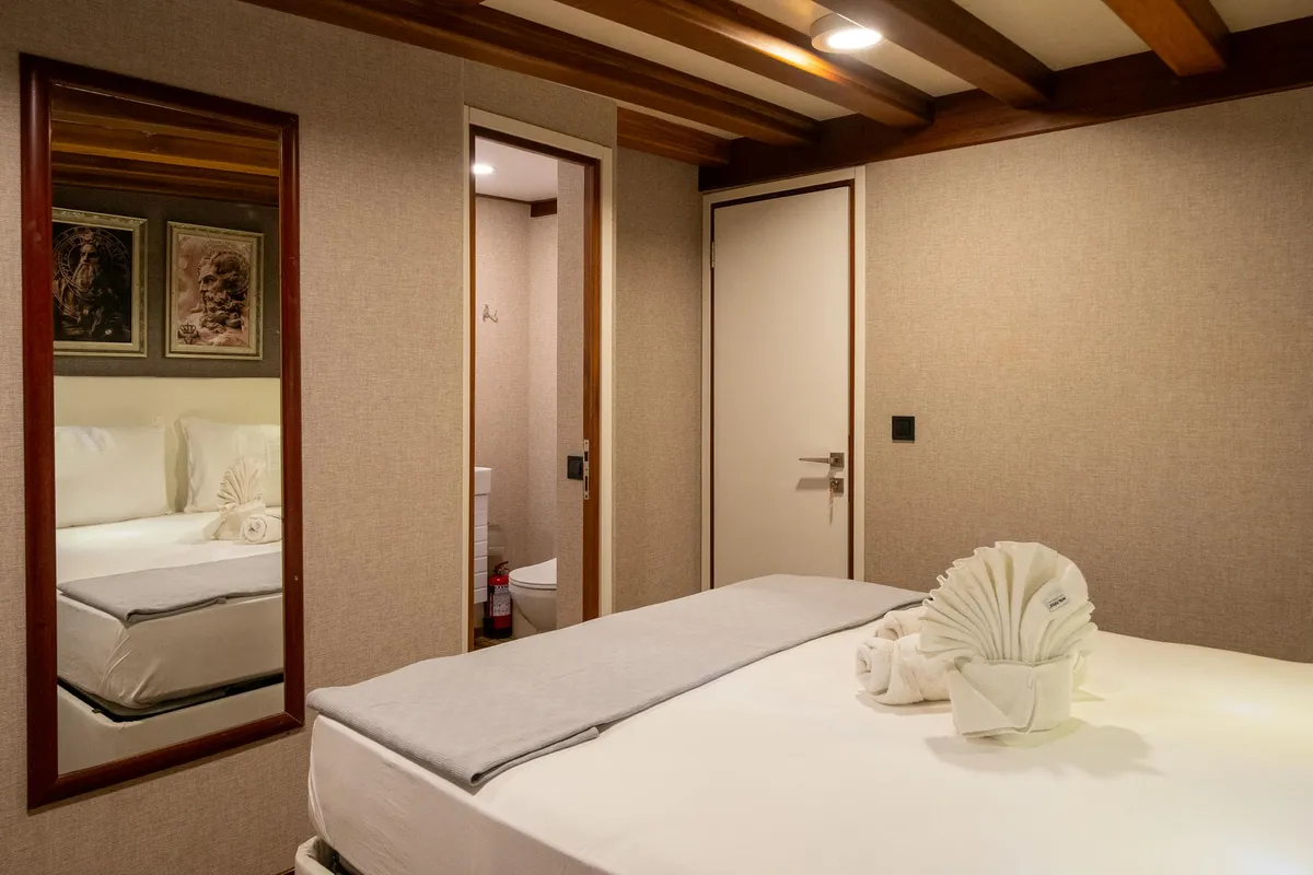 Cabin on Boreas, a Custom Made Boreas motor yacht at Bodrum, Turkey