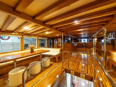 Salon of Boreas, a Custom Made Boreas motor yacht at Bodrum, Turkey