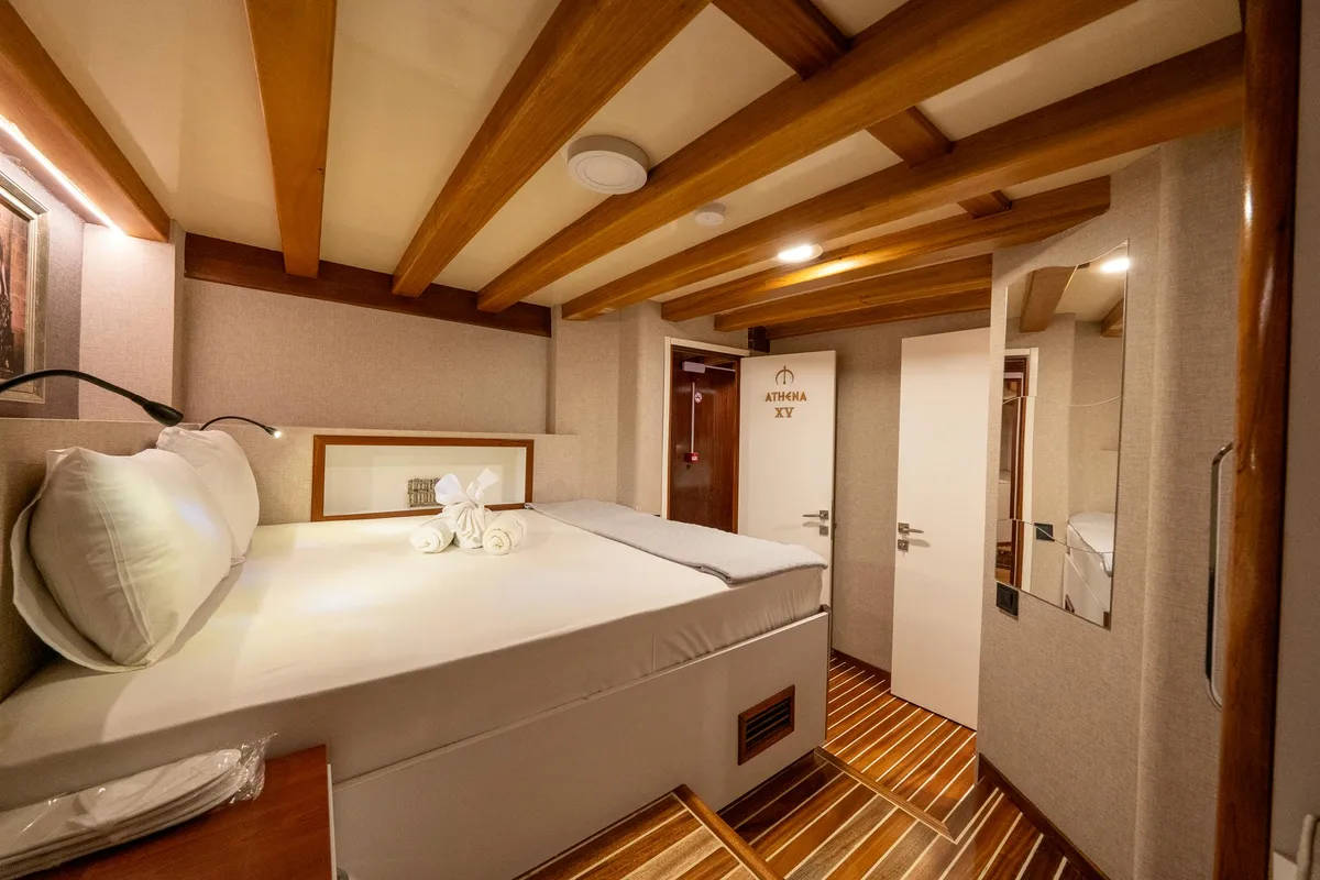 Cabin on Boreas, a Custom Made Boreas motor yacht at Bodrum, Turkey