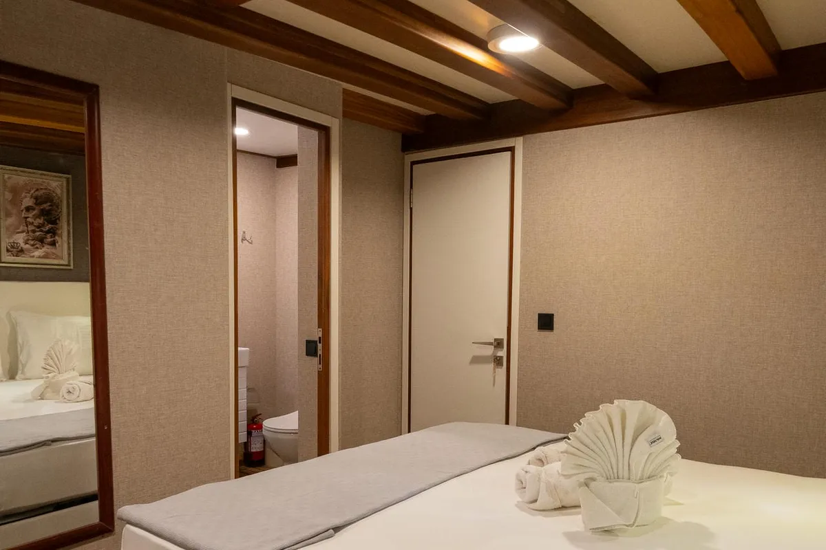 Cabin on Boreas, a Custom Made Boreas motor yacht at Bodrum, Turkey