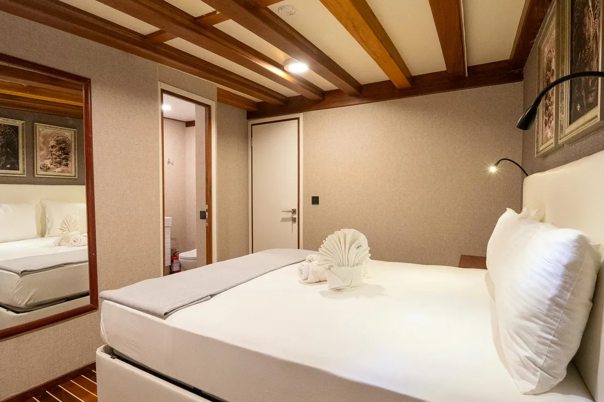 Cabin on Boreas, a Custom Made Boreas motor yacht at Bodrum, Turkey