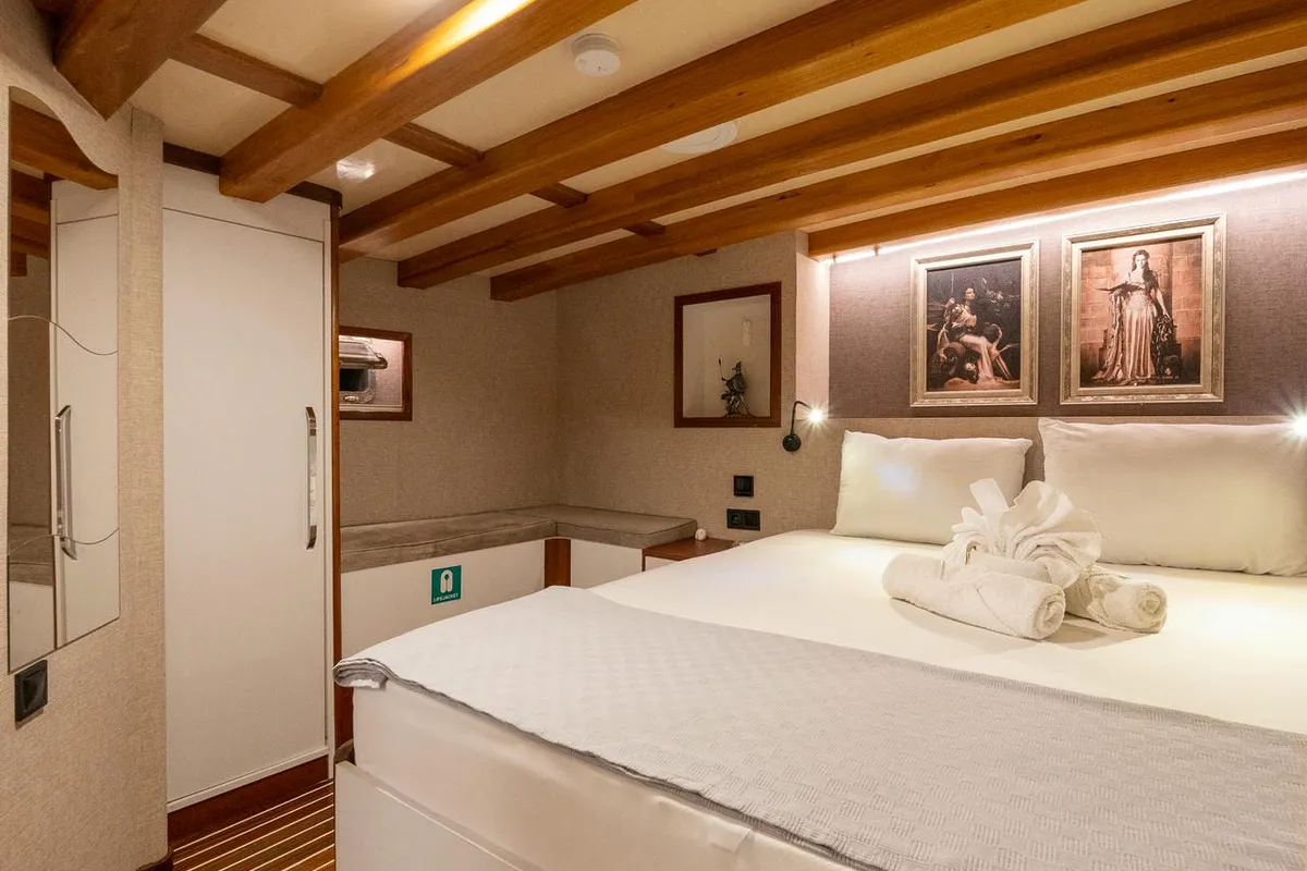 Cabin on Boreas, a Custom Made Boreas motor yacht at Bodrum, Turkey