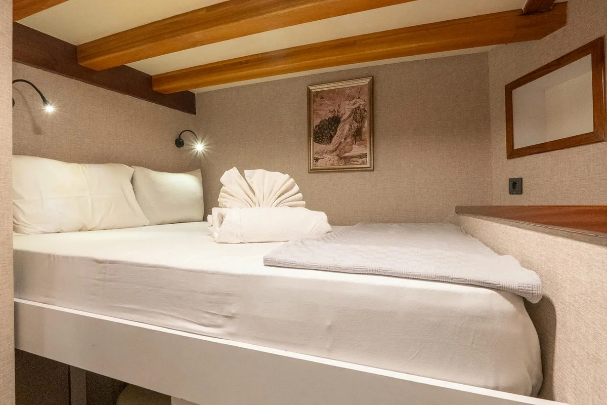 Cabin on Boreas, a Custom Made Boreas motor yacht at Bodrum, Turkey