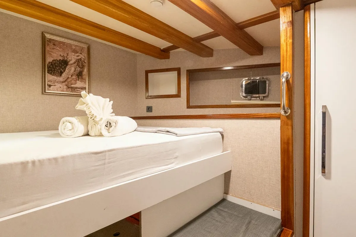 Cabin on Boreas, a Custom Made Boreas motor yacht at Bodrum, Turkey