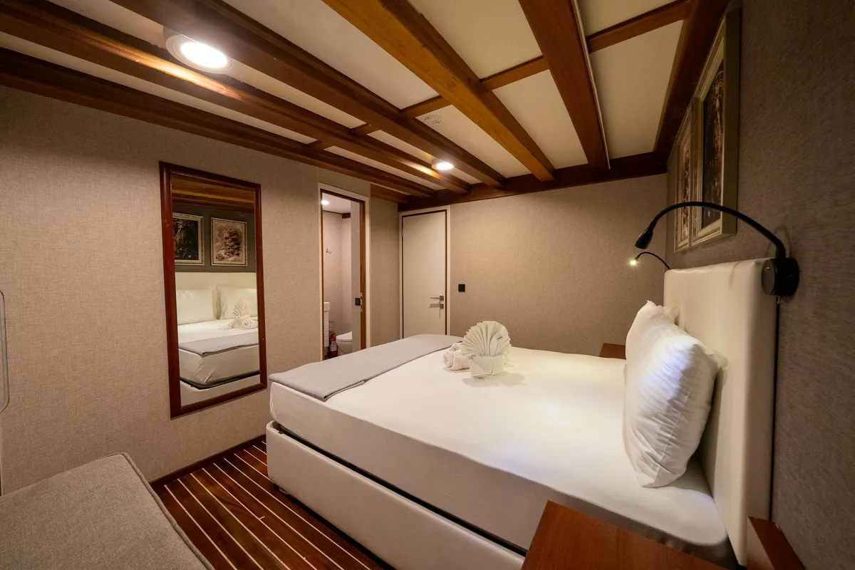 Cabin on Boreas, a Custom Made Boreas motor yacht at Bodrum, Turkey