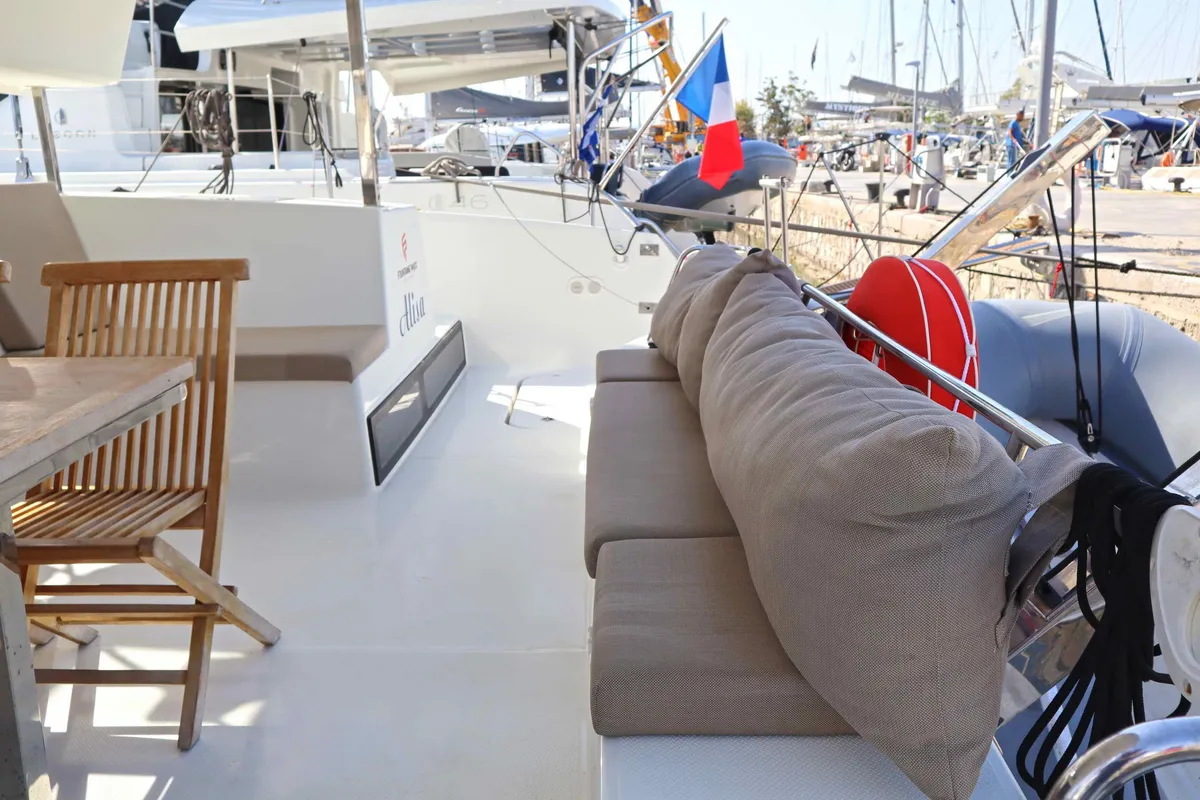 ALISA, a Fountaine Pajot Lucia 40 catamaran at Municipal Unit of Lefkada, Greece