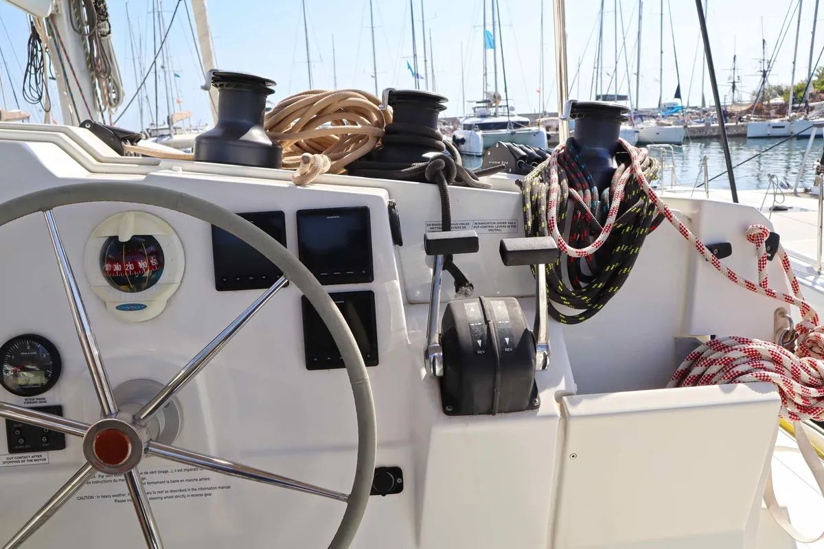 ALISA, a Fountaine Pajot Lucia 40 catamaran at Municipal Unit of Lefkada, Greece