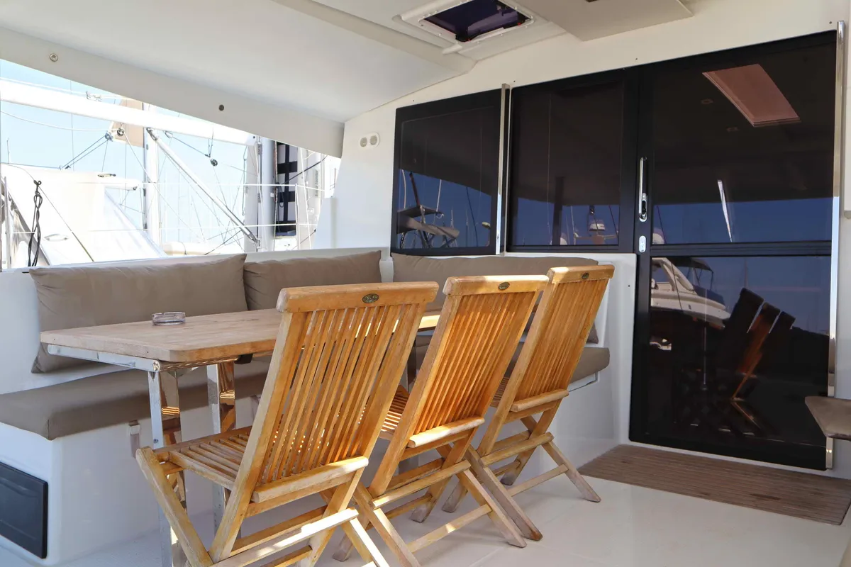 ALISA, a Fountaine Pajot Lucia 40 catamaran at Municipal Unit of Lefkada, Greece