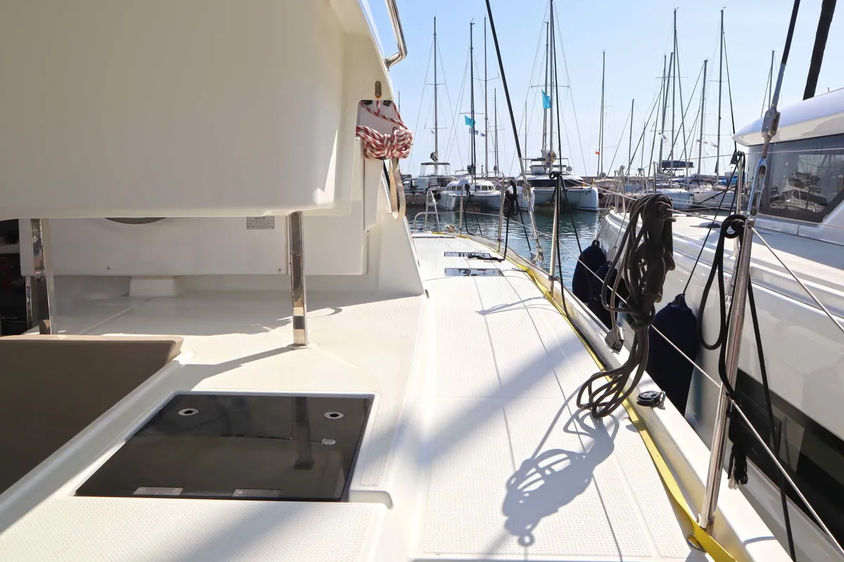 ALISA, a Fountaine Pajot Lucia 40 catamaran at Municipal Unit of Lefkada, Greece