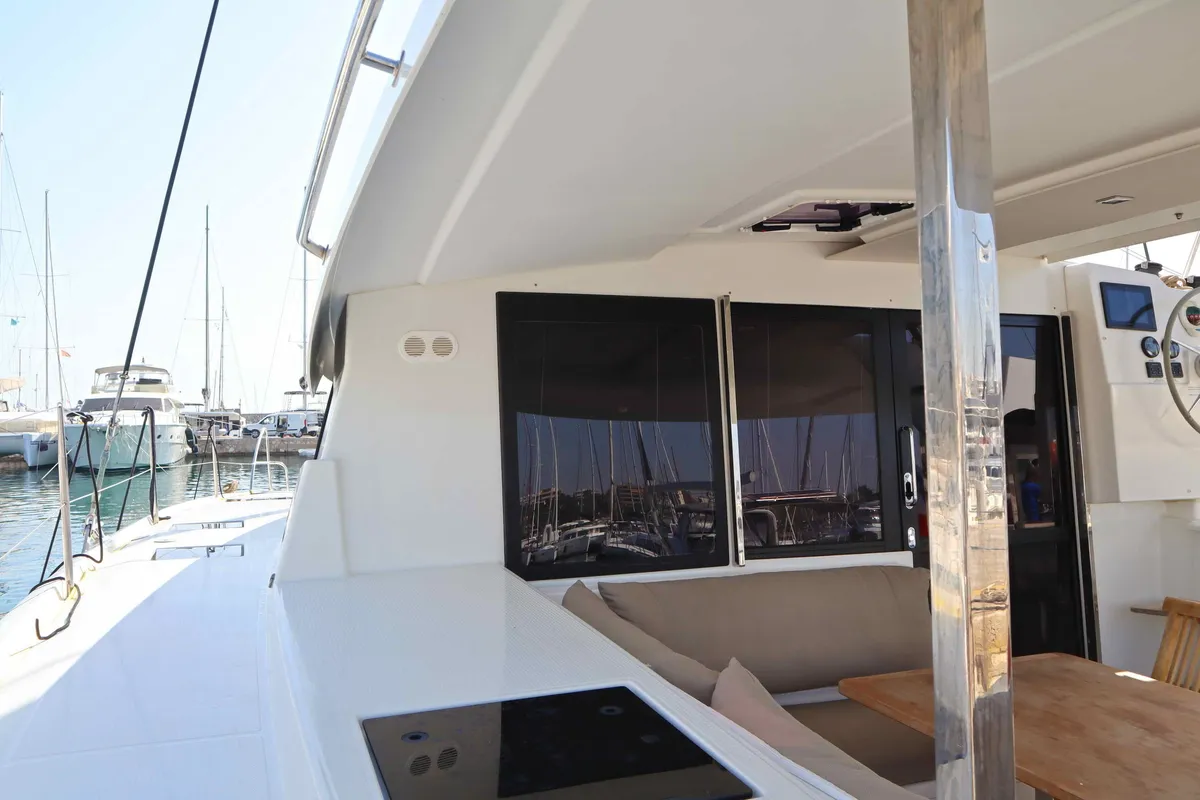 ALISA, a Fountaine Pajot Lucia 40 catamaran at Municipal Unit of Lefkada, Greece