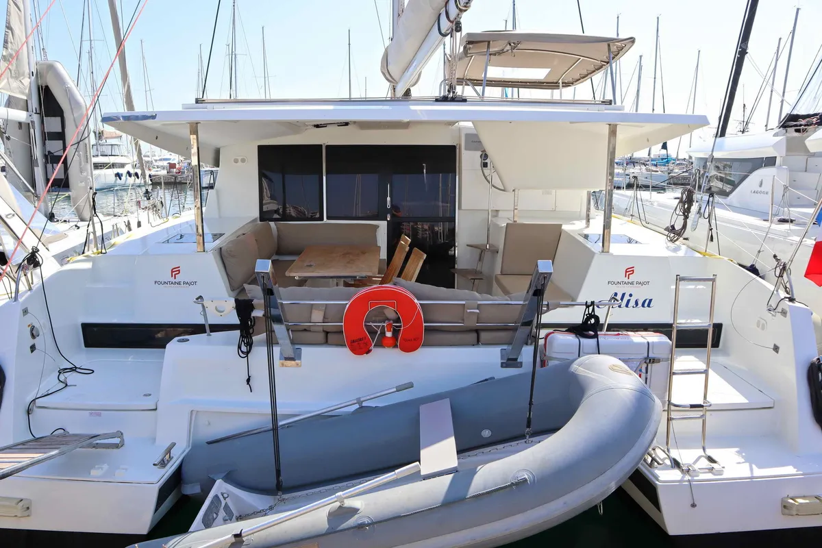 ALISA, a Fountaine Pajot Lucia 40 catamaran at Municipal Unit of Lefkada, Greece