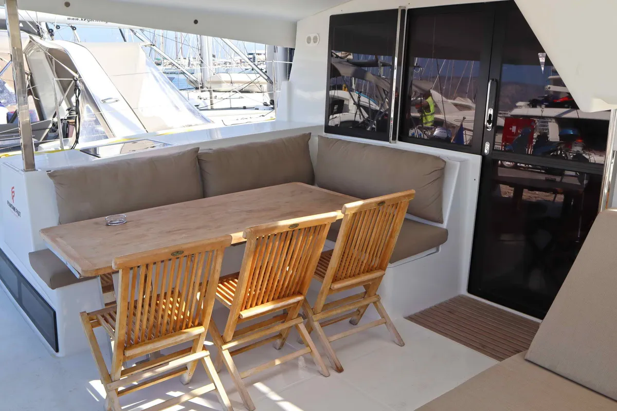 ALISA, a Fountaine Pajot Lucia 40 catamaran at Municipal Unit of Lefkada, Greece