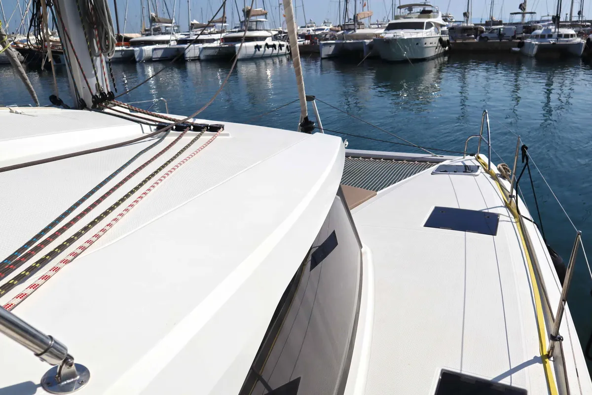 ALISA, a Fountaine Pajot Lucia 40 catamaran at Municipal Unit of Lefkada, Greece