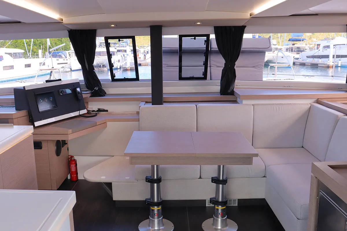 Galley of Michelle ma Belle, a Fountaine Pajot Astrea 42 Quatuor catamaran at Road Town, British Virgin Islands